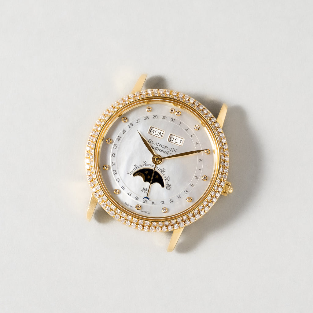 Blancpain Villeret 6595-3890 Annual Calendar Mother of Pearl Dial & Diamonds Bezel